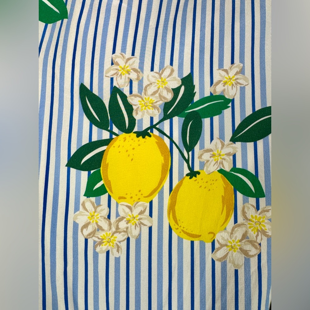 DRAPER JAMES Collection Lemon Blossom Floral Silk Maxi Shirtdress - Sz 0 - Picture 9 of 11